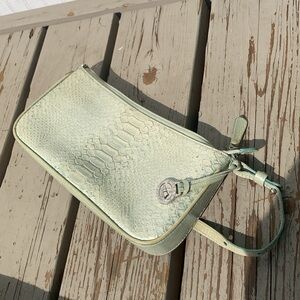 Pastel mint BRAHMIN handbag 11 by 5.5 by 2”